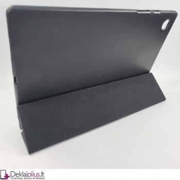 Smart cover dirbtinės odos dėklas - juodas (planšetėms Samsung Tab A8 10.5 (X200/205)